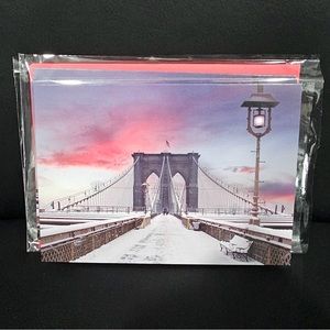 New York City Holiday Note Cards Set of 6, 5x7” with 6 Red Envelopes